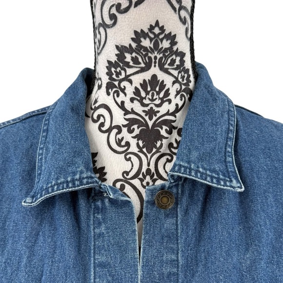 Vintage Mandal Bay Embroidered Floral Denim Jacket 100% Cotton Boho Cottagecore - Picture 2 of 12